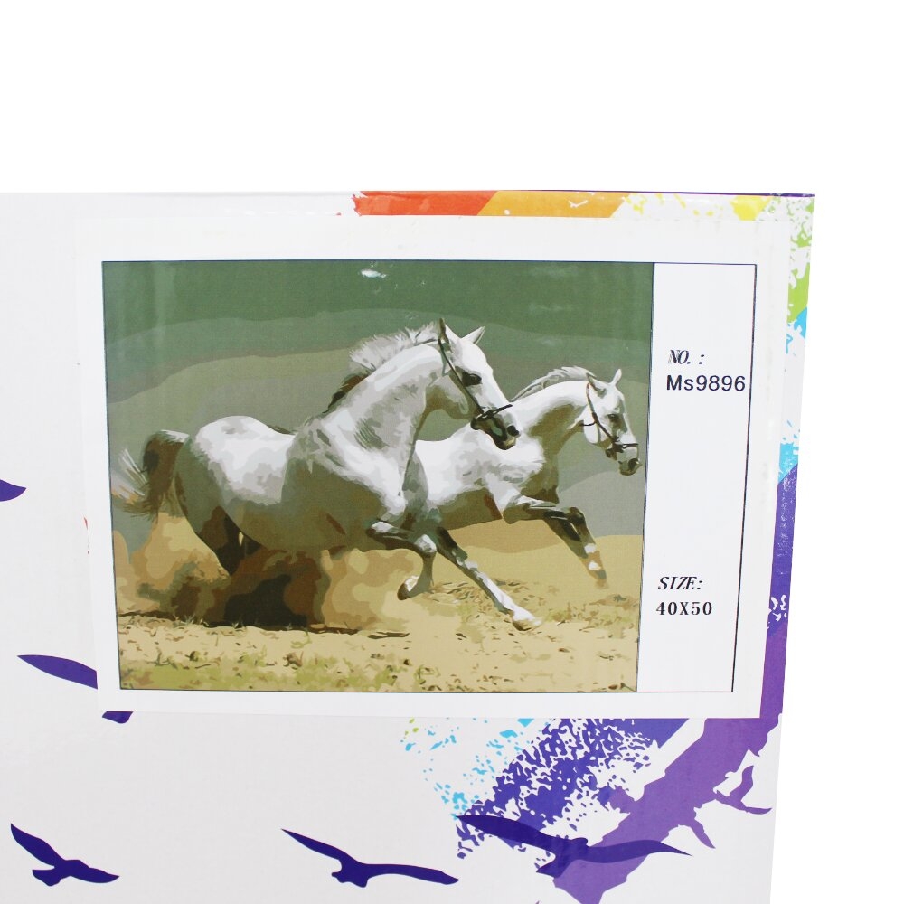 Фото Набір для творчості Babylon DIY живопис по номерам Білі коні (2000903603702)