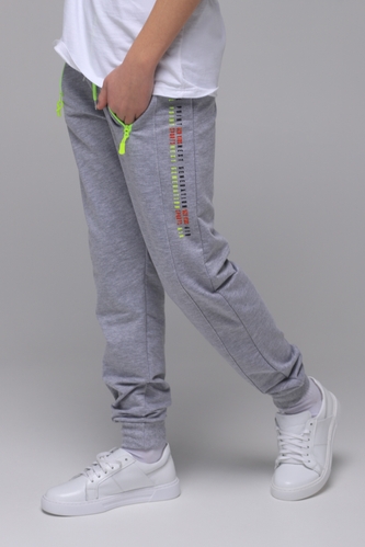 Фото Спортивні штани для хлопчика з принтом Pitiki 1006-3 176 см Світло-сірий (2000989523680)