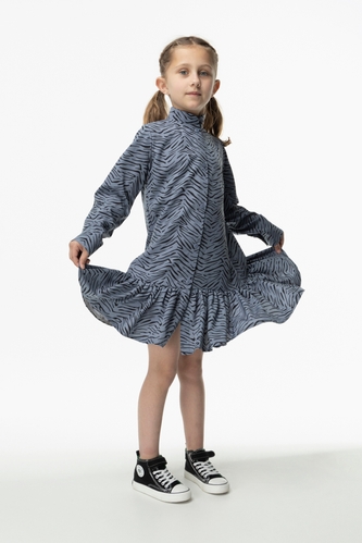 Фото Платье с узором для девочки Tais №7-1 140 см Серый (2000989585824D)