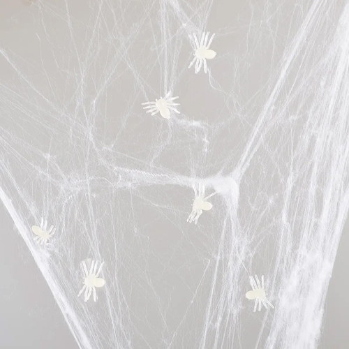 Фото Набір пластикових павуків YES 973649 2,5 см, 50 шт, білі, світяться у темряві (4820253260268)