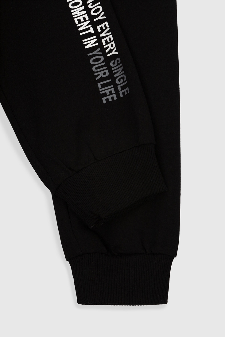 Фото Спортивные штаны с принтом для мальчикаDeniz 600 146 см Черный (2000990123848D)
