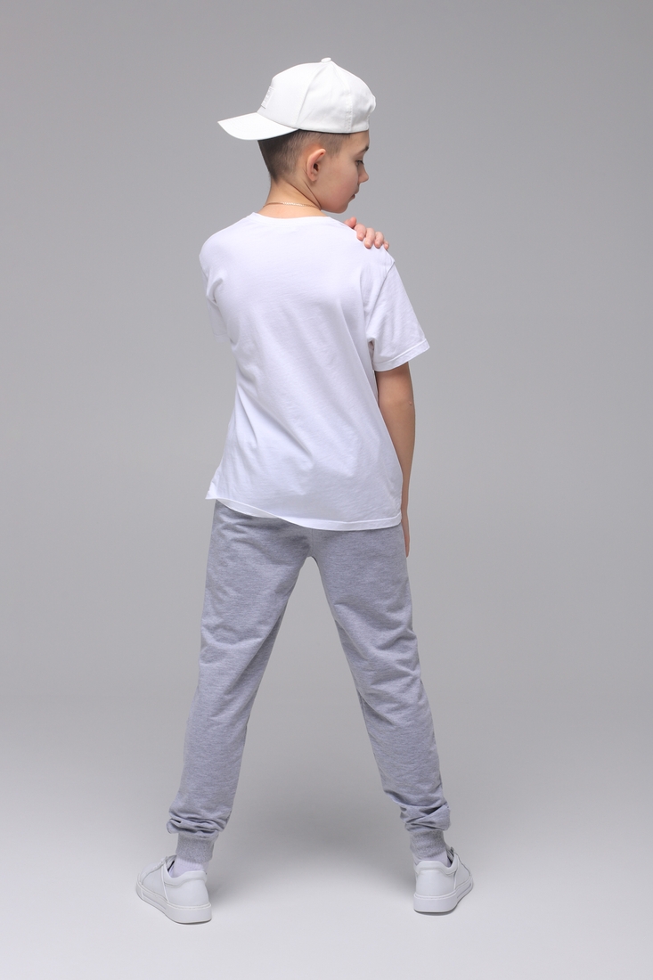 Фото Спортивні штани для хлопчика з принтом Pitiki 1006-3 176 см Світло-сірий (2000989523680D)