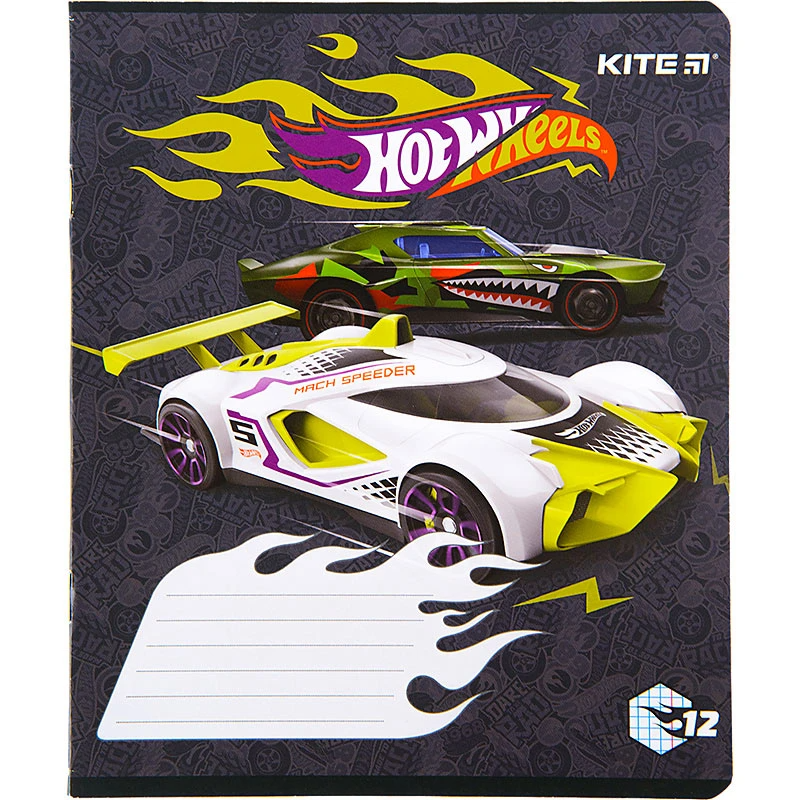 Фото Зошит учнівський "Hot Wheels" Kite HW22-232 12 арк. (4063276127556)