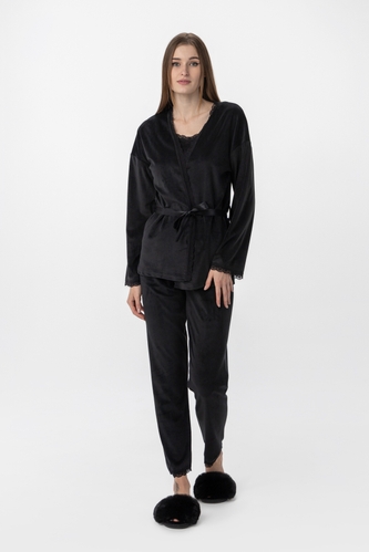 Фото Комплект халат+пижама женский Mihra 13402-1 2XL Черный (2000990159793A)