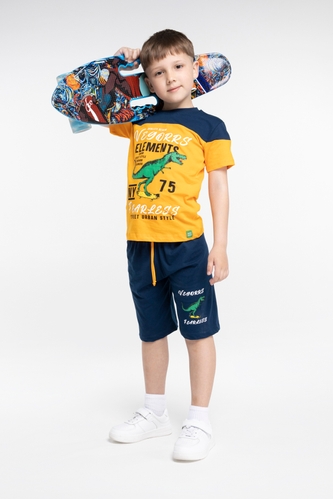 Фото Костюм футболка+шорти для хлопчика Hees HS-78 134 см Помаранчевий (2000989700722S)
