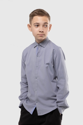 Фото Рубашка однотонная для мальчика Deniz 311-1 164 см Серый (2000989810414D)