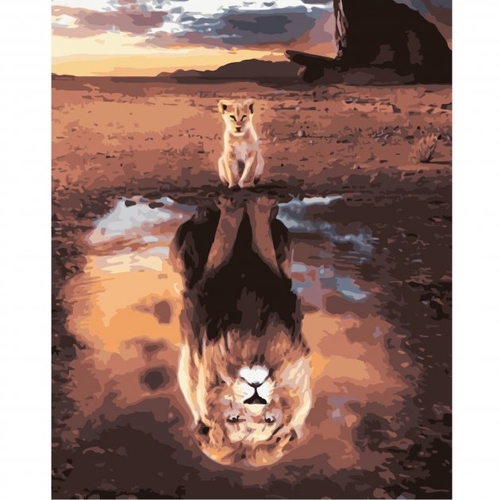 Фото Набор для росписи по номерам VA-1851 "Будущий лев", размером 40х50 см (4820220565389)