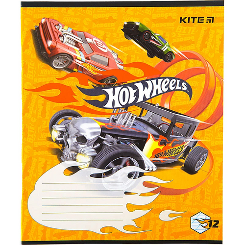 Фото Зошит учнівський "Hot Wheels" Kite HW22-235 12 арк. (4063276127570)