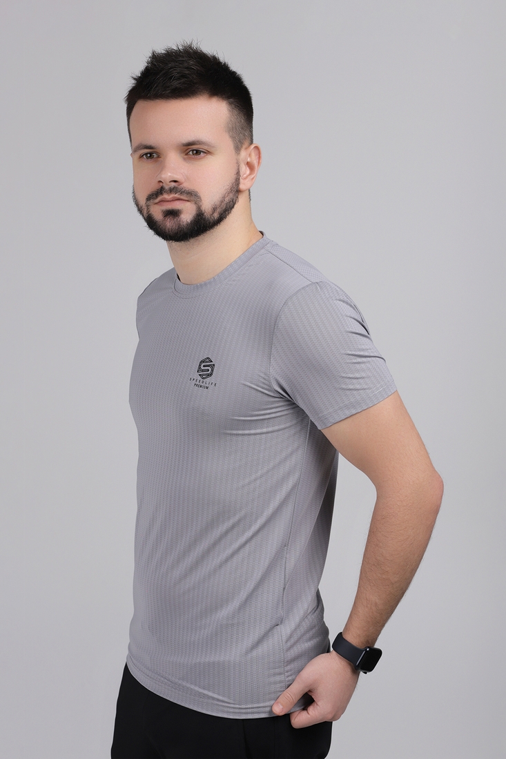 Фото Фитнес футболка однотонная мужская Speed Life XF-1509 2XL Серый (2000989559894A)