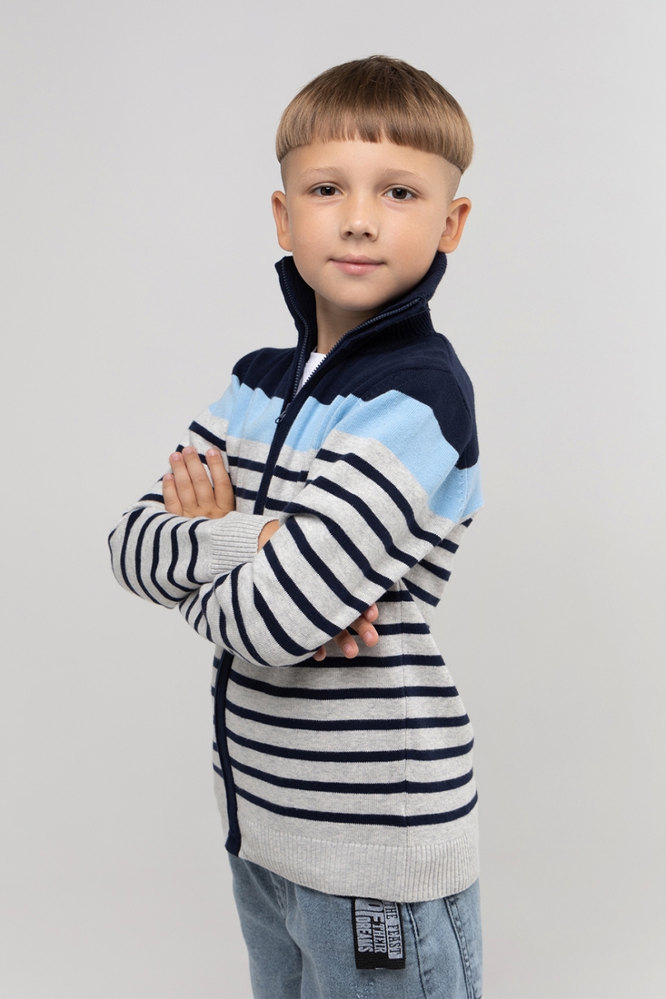 Фото Кофта з візерунком для хлопчика Lizi 3227 92 см Сіро-блакитний (2000989982975D)