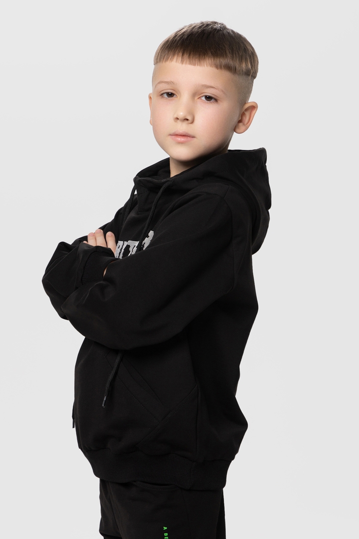 Фото Костюм для хлопчика (худі+штани) Ecrin 2502 140 см Чорний (2000990222671D)