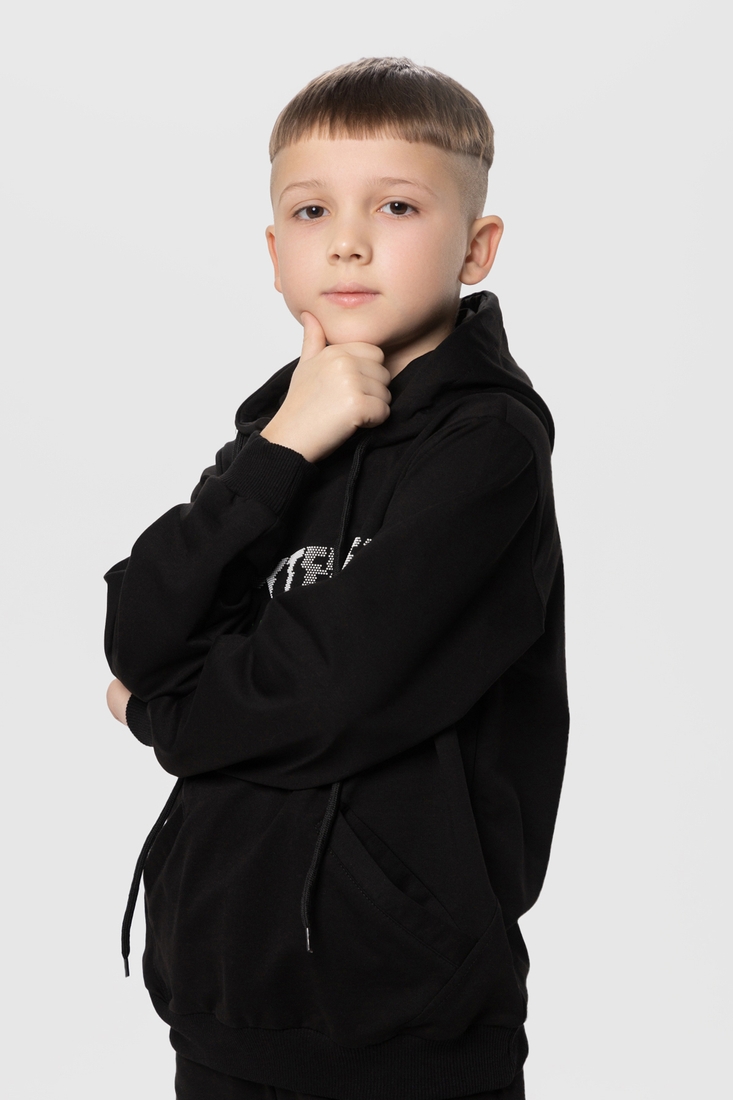 Фото Костюм для хлопчика (худі+штани) Ecrin 2502 140 см Чорний (2000990222671D)