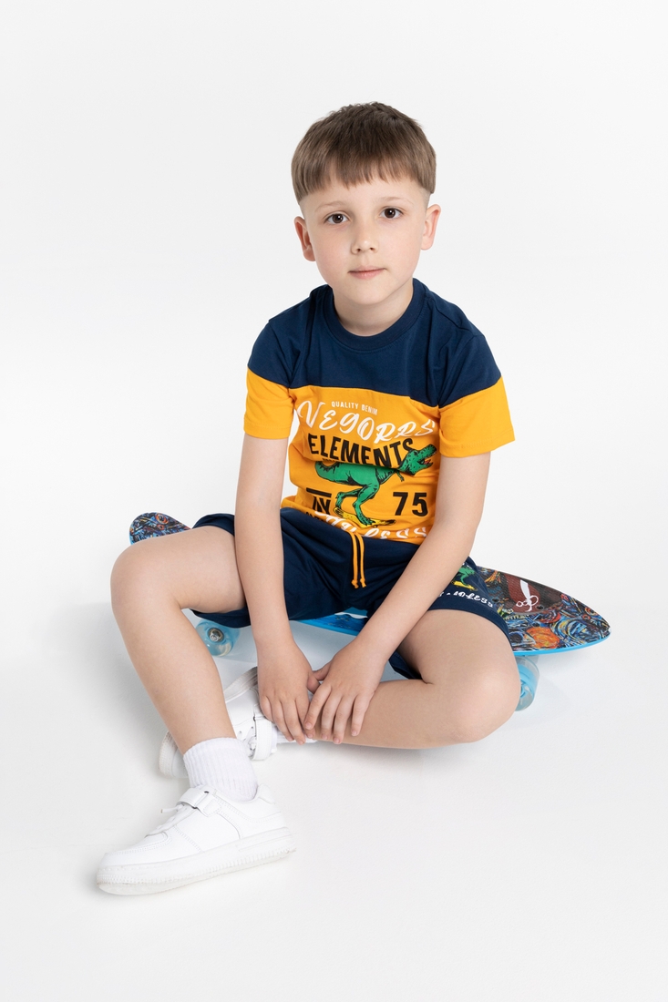 Фото Костюм футболка+шорти для хлопчика Hees HS-78 134 см Помаранчевий (2000989700722S)