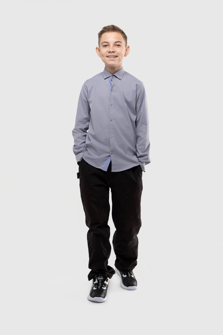 Фото Сорочка однотонна для хлопчика Deniz 311-1 164 см Сірий (2000989810414D)