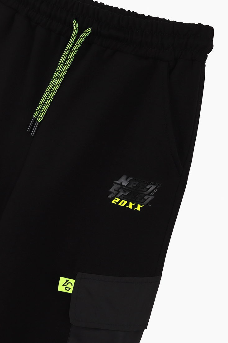 Фото Спортивні штани для хлопчика однотонні X-SHOW 11199 176 см Чорний (2000989445647D)