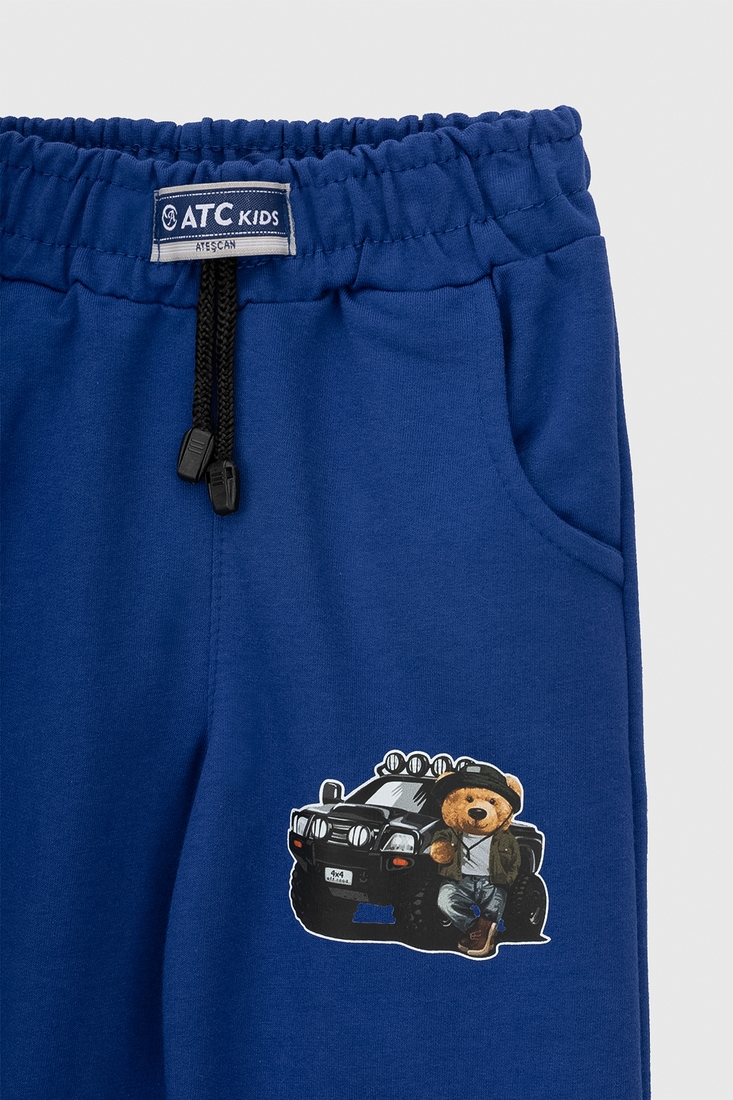 Фото Спортивні штани з принтом для хлопчика Atescan 804 104 см Електрік (2000990131362D)