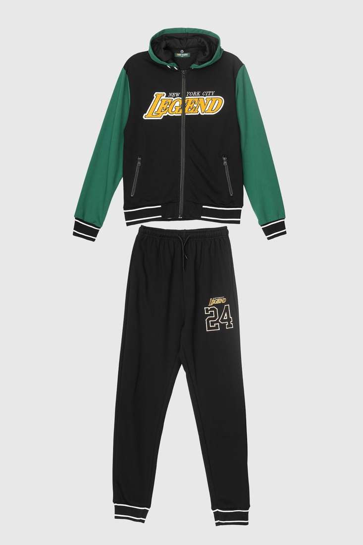 Фото Спортивний костюм для хлопчика S&D XD023 кофта + штани 158 см Зелений (2000989958123D)