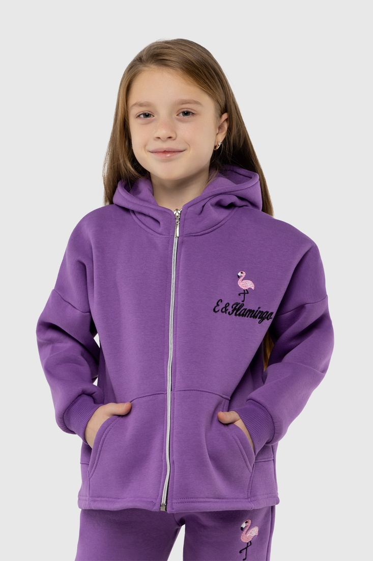 Фото Спортивный костюм (худи, штаны) для девочки Ecrin 4610 128 см Фиолетовый (2000990093394W)
