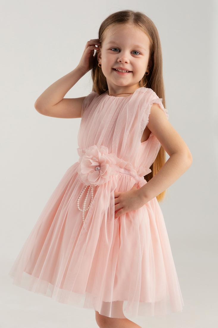 Фото Платье бальное с узором для девочки Wecan 24148 110 см Персиковый (2000990342997A)