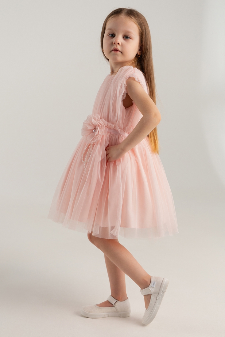 Фото Платье бальное с узором для девочки Wecan 24148 110 см Персиковый (2000990342997A)