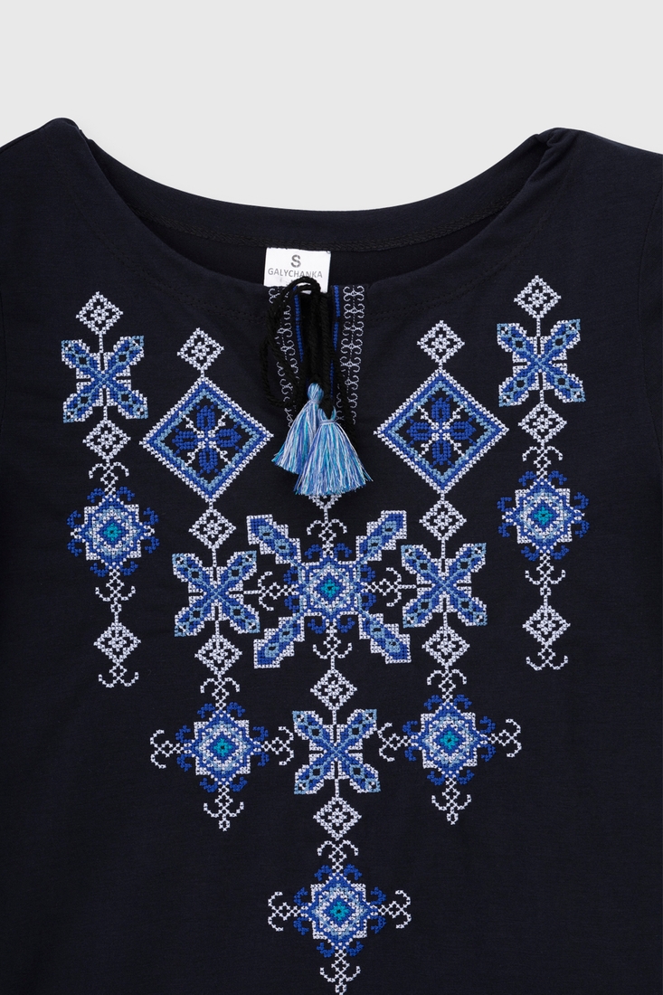 Фото Вишиванка футболка жіноча Зоряна ніч 4XL Синій (2000989887393A)