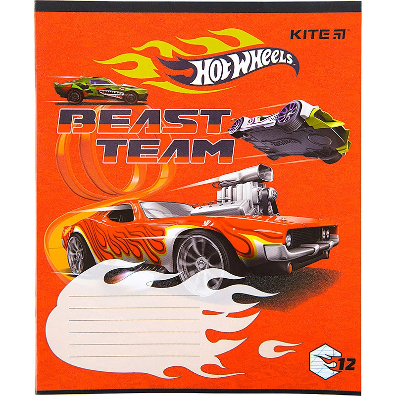 Фото Тетрадь ученическая «Hot Wheels» Kite HW22-235 12 л. (4063276127570)