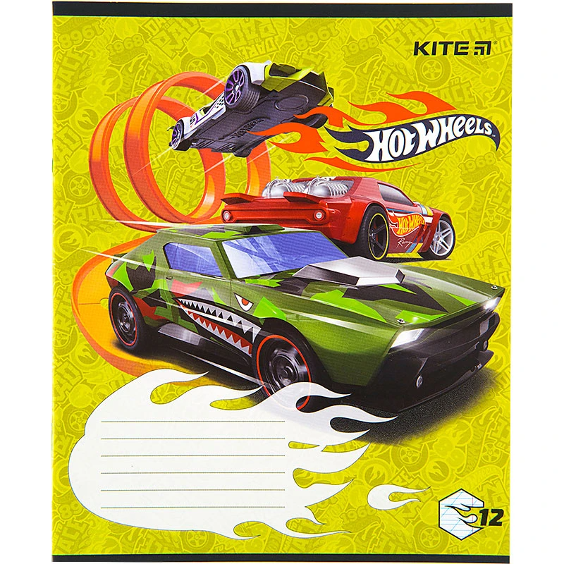 Фото Зошит учнівський "Hot Wheels" Kite HW22-235 12 арк. (4063276127570)