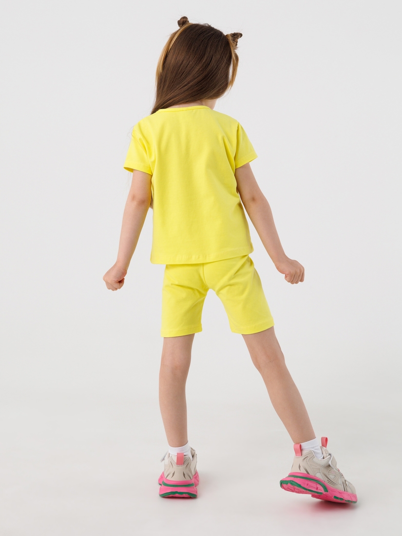 Фото Костюм футболка+шорти для дівчинки Baby Show 16408 110 см Жовтий (2000990474117S)