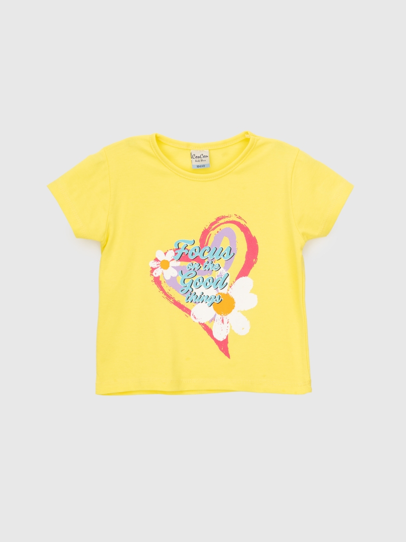 Фото Костюм футболка+шорти для дівчинки Baby Show 16408 110 см Жовтий (2000990474117S)