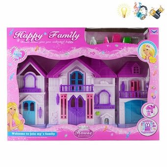 Ляльковий будиночок з меблями, світловими та звуковими ефектами WEN HAO DA Happy Family 1321
