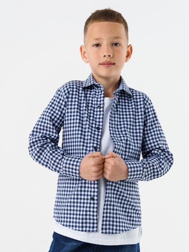 Фото Рубашка с узором для мальчика Deniz 4504 140 см Синий (2000990438676D)