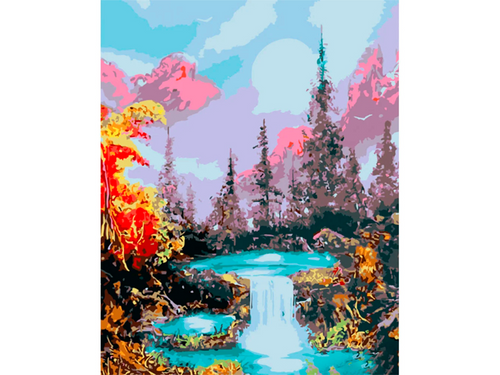 Фото Набор для росписи по номерам Strateg GS851 Водопад в лесу 40 х 50 см (4823113848484)