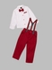 Костюм для хлопчика (сорочка+штани+підтяжки) Mini Papi 3189 104 см Бордовий (2000990489388D) Фото 1 з 12