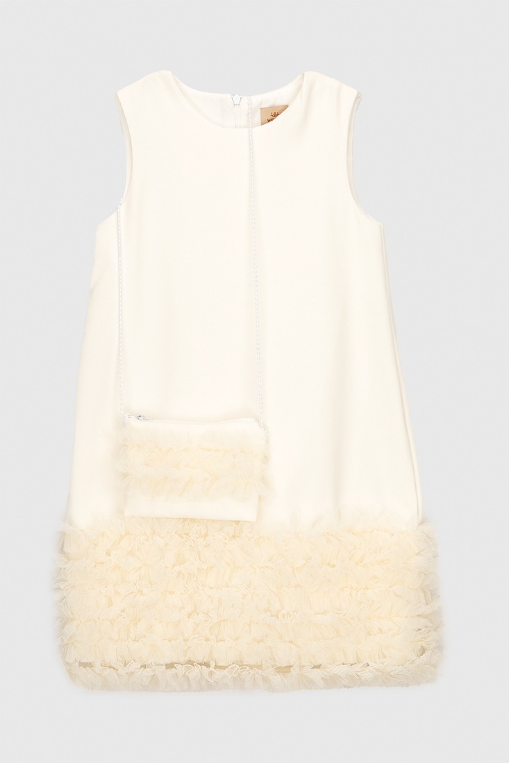 Фото Платье бальное с узором для девочки Wecan 24087 152 см Молочный (2000990145604A)