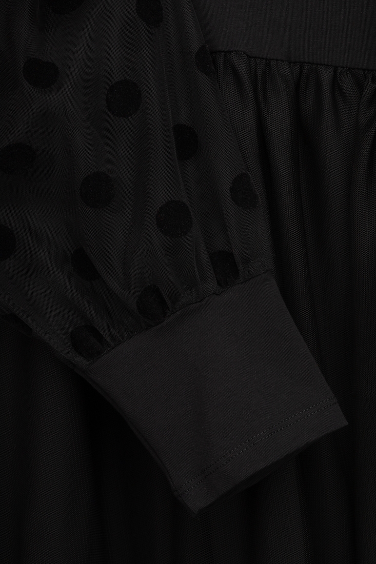 Фото Платье для девочки Dinomin Горох 164 см Черный (200099034747435D)