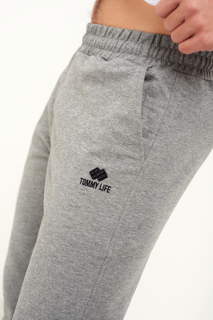 Фото Спортивні штани чоловічі Tommy life 84652 XL Світло-сірий (2000904466221D)