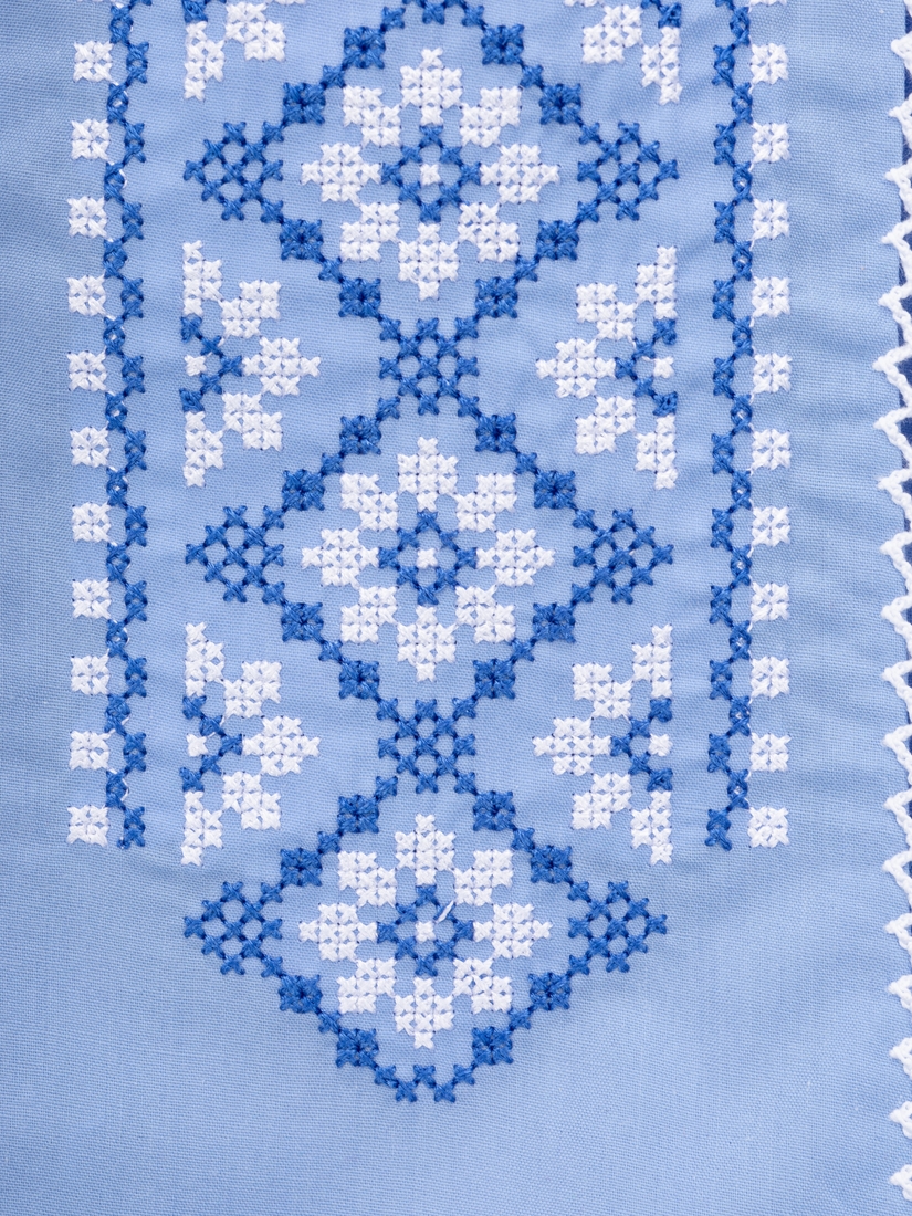 Фото Сорочка вишиванка для дівчинки КОЗАЧЕК МАРТА 140 см Блакитний (2000990579904D)