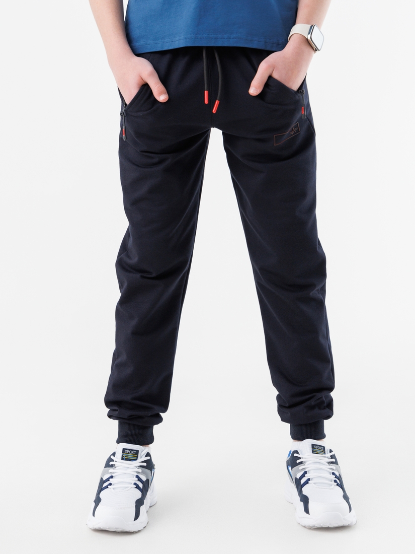 Фото Спортивні штани однотонні для хлопчика Atescan 2004 158 см Темно-синій (2000990540522D)