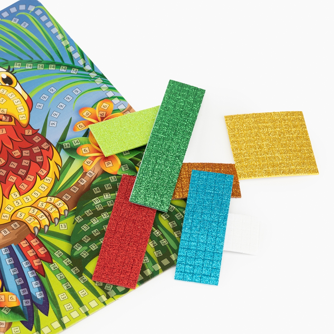 Фото Набір для творчості "Блискуча мозаїка Папуга" Danko Toys БМ-02-06 Різнокольоровий (2000989845331)