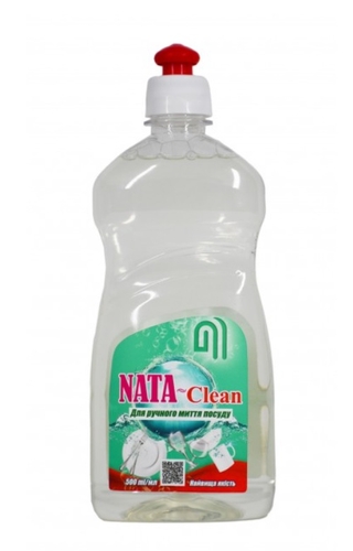 Засіб мийний "NATA-Clean для ручного миття посуду" без аром та запах, 500 мл (4823112600700)