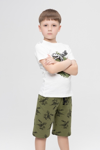 Фото Костюм для хлопчика Hees HS-78 футболка + шорти 128 см Білий (2000989622611S)