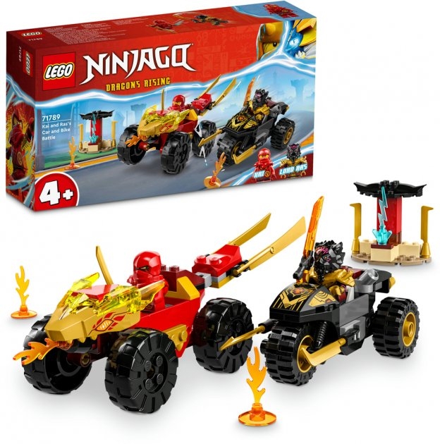 Конструктор LEGO Ninjago 71789 Автомобильная и байковая битва Кая и Раса (5702017413044)