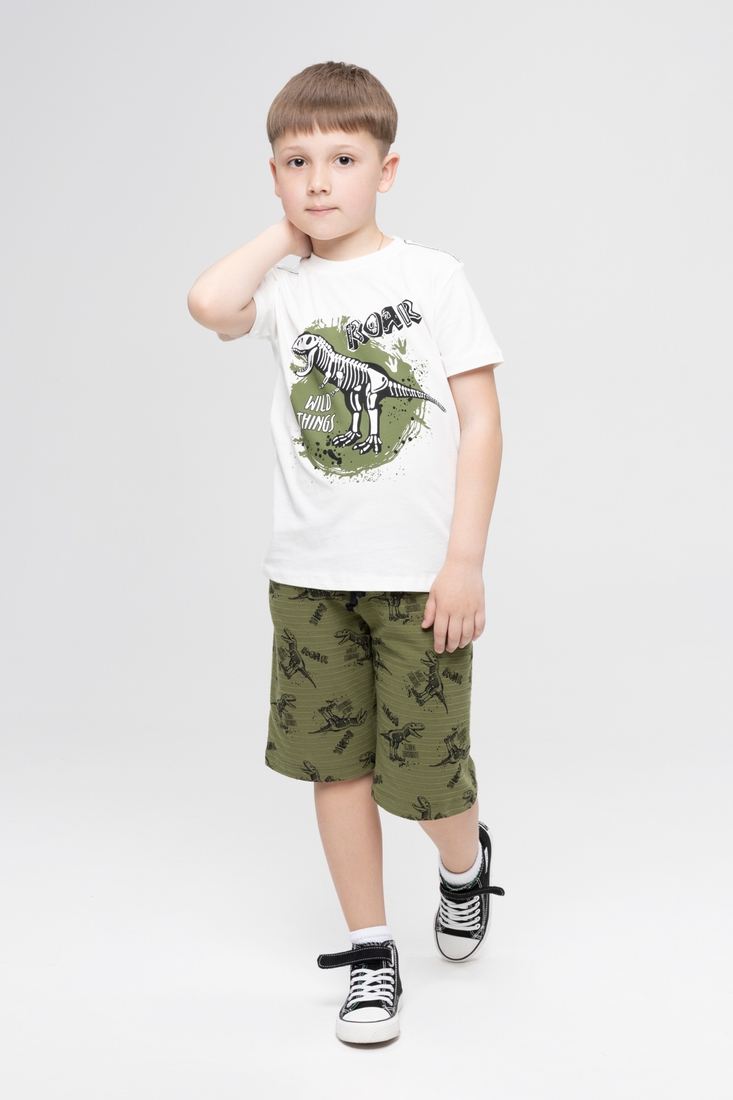 Фото Костюм для мальчика Hees HS-78 футболка + шорты 128 см Белый (2000989622611S)
