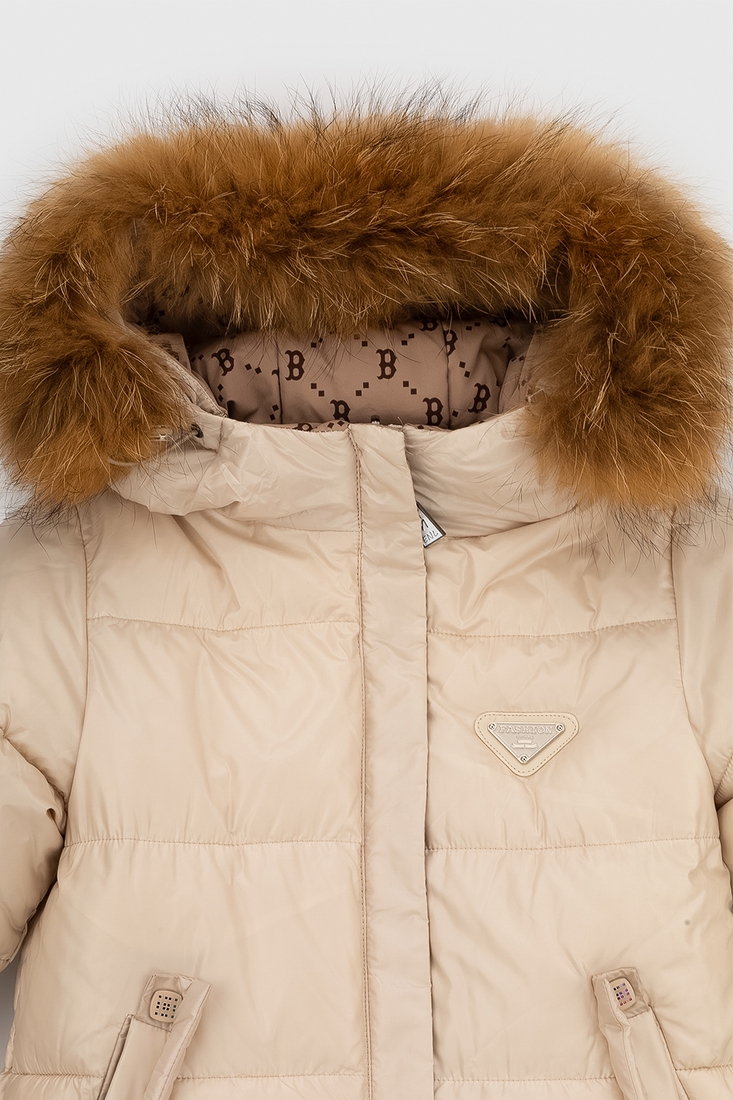 Фото Куртка зимова для дівчинки Feiying J-07 98 см Бежевий (2000989629221W)