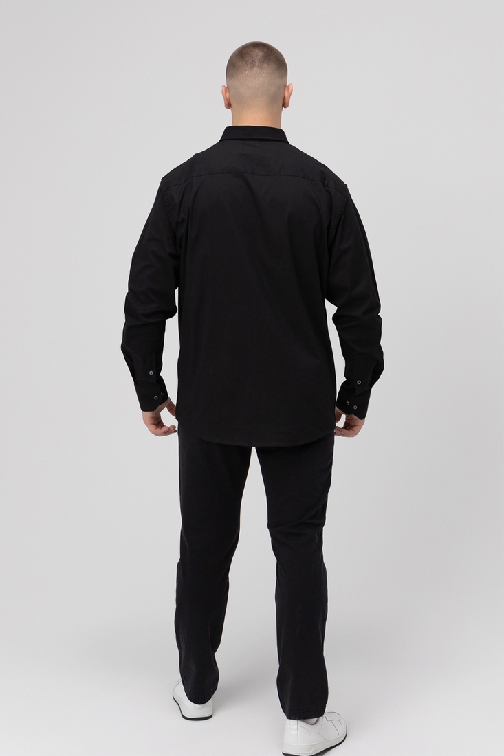 Фото Рубашка классическая однотонная мужская Redpolo 3809 3XL Черный (2000989981619A)