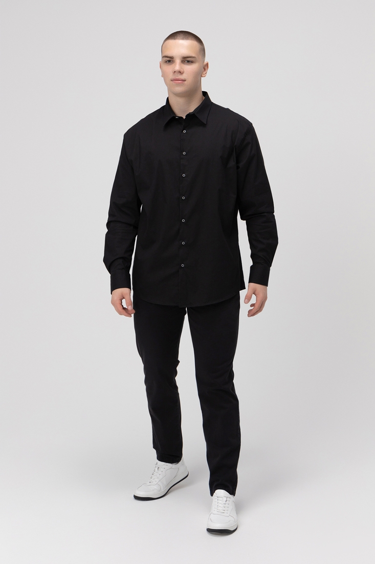 Фото Рубашка классическая однотонная мужская Redpolo 3809 6XL Черный (2000989981657A)