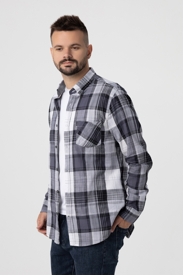 Фото Рубашка с узором мужская MCL 32745 M Серый (2000990104373D)