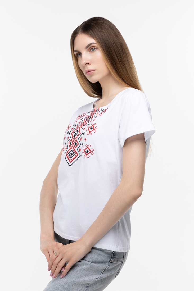 Фото Вишиванка футболка жіноча Орнамент 54 Червоний (2000989807650A)
