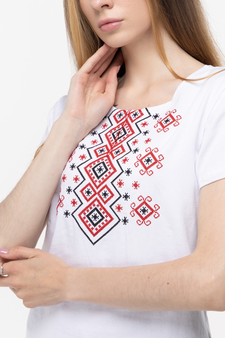 Фото Вишиванка футболка жіноча Орнамент 54 Червоний (2000989807650A)
