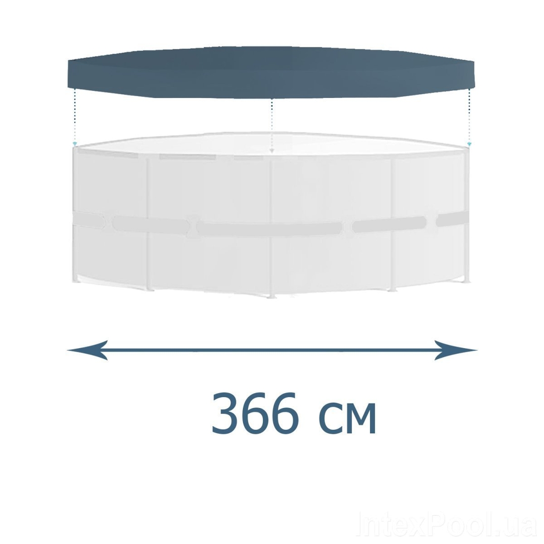 Фото Чехол для каркасного круглого басейна 366 см Intex (28031) (2400708436015)
